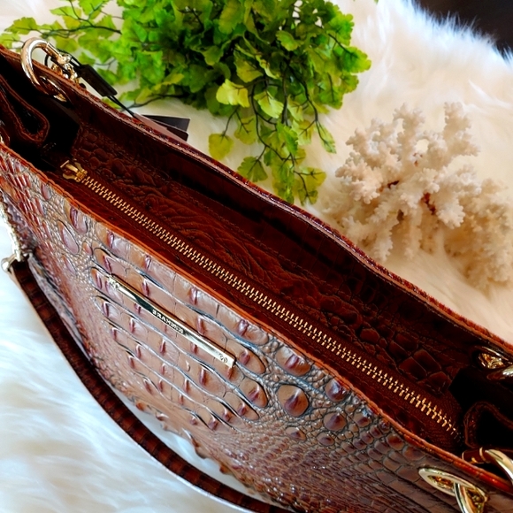 Brahmin Melbourne Debra Croc Embossed Satchel: NWT & Dustbag. - Picture 8 of 15